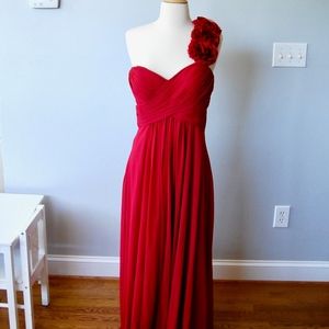 Bari Jay Floor Length Red Gown
